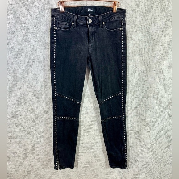 Paige studded vintage black skinny jeans size 28 - Picture 1 of 9